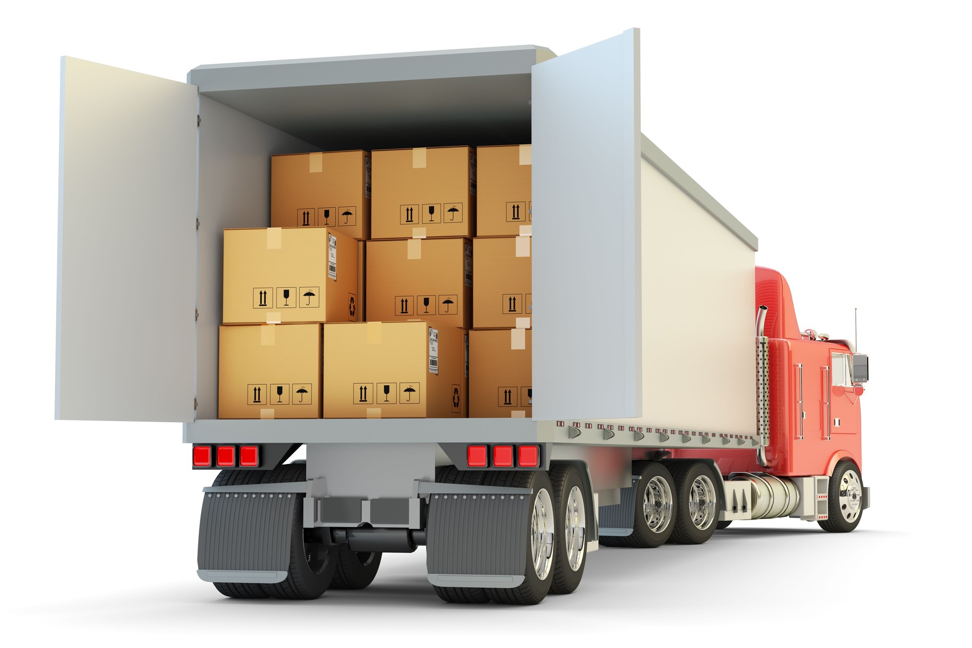 Freight transportation, packages shipment and shipping goods concept
